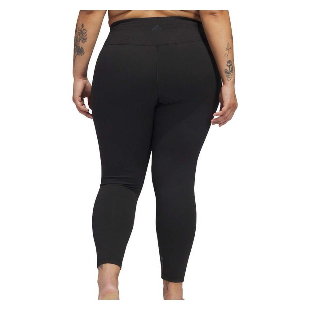 ADIDAS BLACK YOGA STUDIO 7/8 PLUS SIZE WOMENS 4X TRAINING‎ LEGGINGS H64222 NWT
